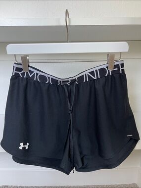 Under Armour Black Women’s Athletic Shorts with Logo Waistband